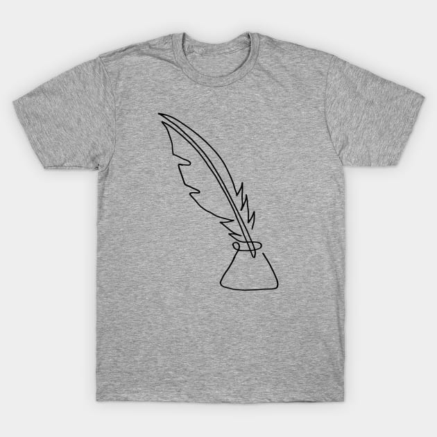 One line feather T-Shirt by COLeRIC